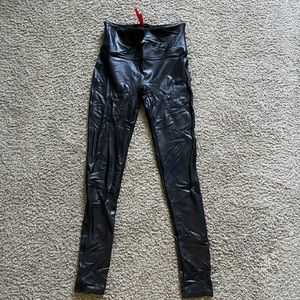 Spanx black faux leather leggings